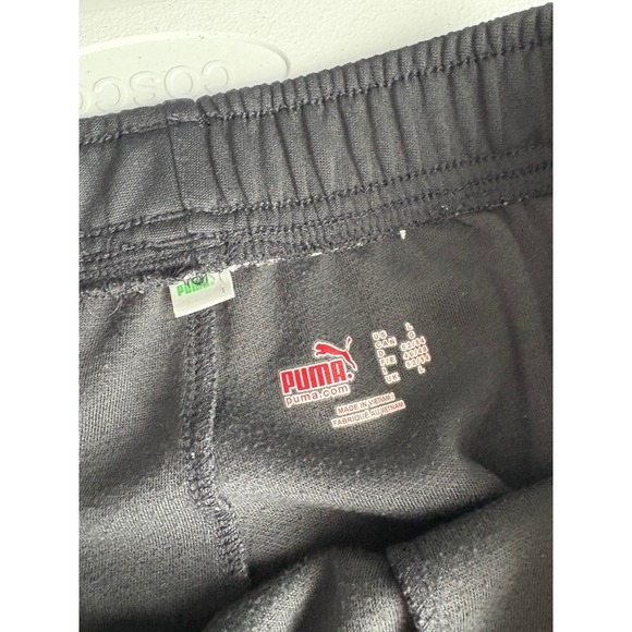 Puma Track Pants Athletic Training Warm Up Black Gold Logo Mens Size L - Picture 2 of 6